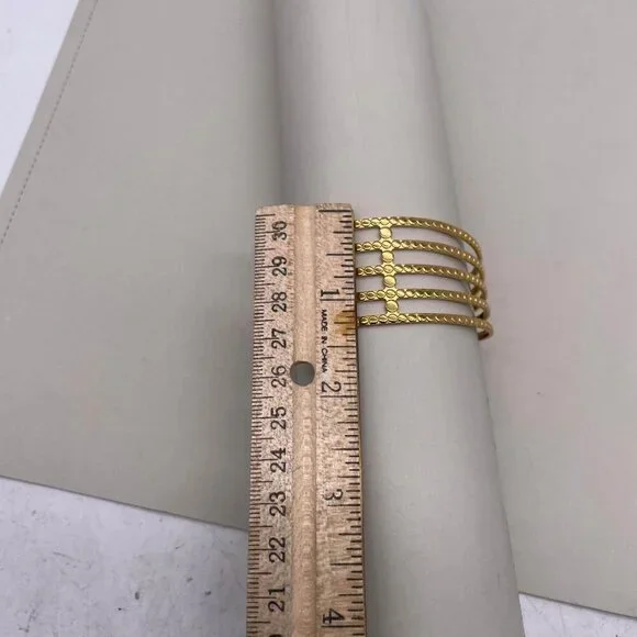 Openwork Cuff Bangle Bracelet Gold Tone Preppy Casual Going Out Evening - Picture 7 of 8